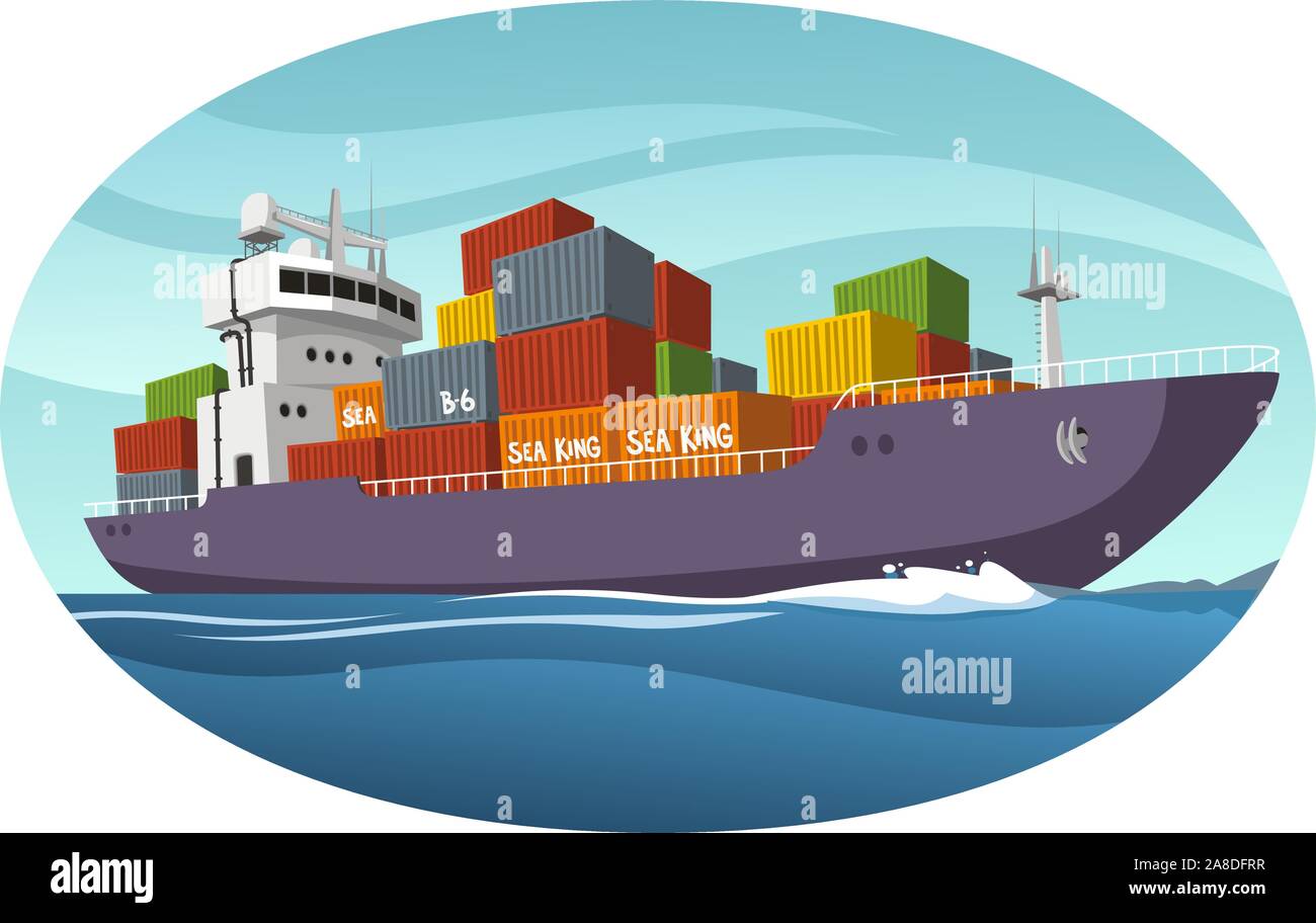 Cargo vector cartoon illustration Illustration de Vecteur