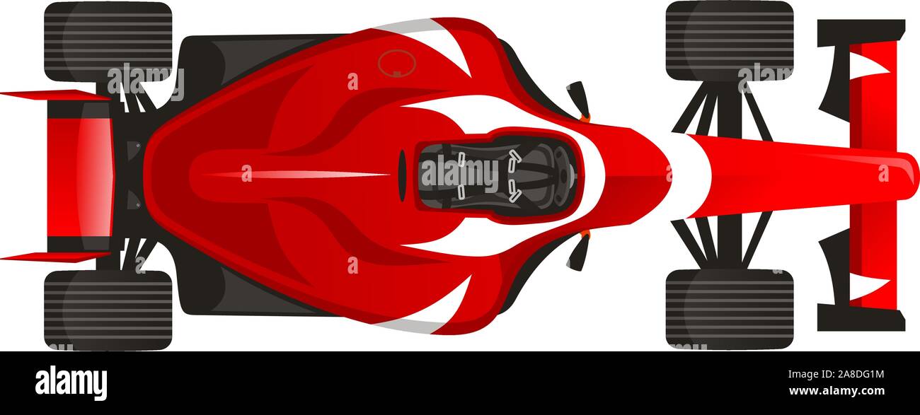 Sports Racing F1 voiture, avec illustration vecteur rouge. Illustration de Vecteur