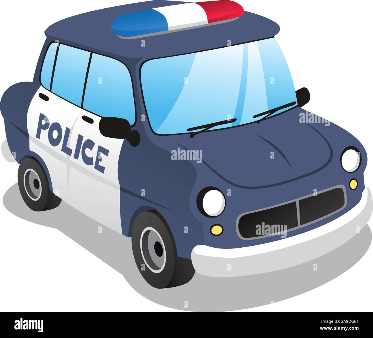 Caricature de la police voiture. vector illustration cartoon. Illustration de Vecteur