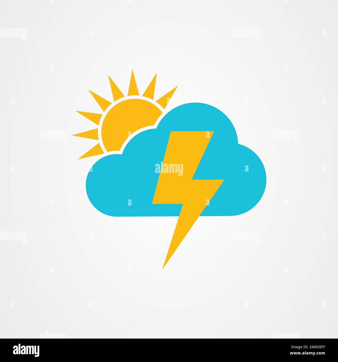 Le soleil et vecteur conception icône thunder Illustration de Vecteur
