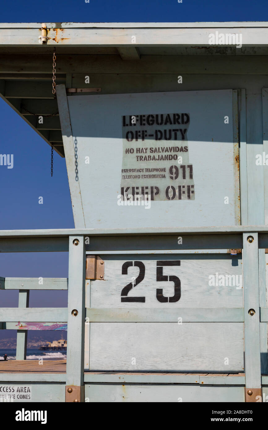 Tour De Sauveteur, Santa Monica, Los Angeles County, Californie, États-Unis D'Amérique Banque D'Images