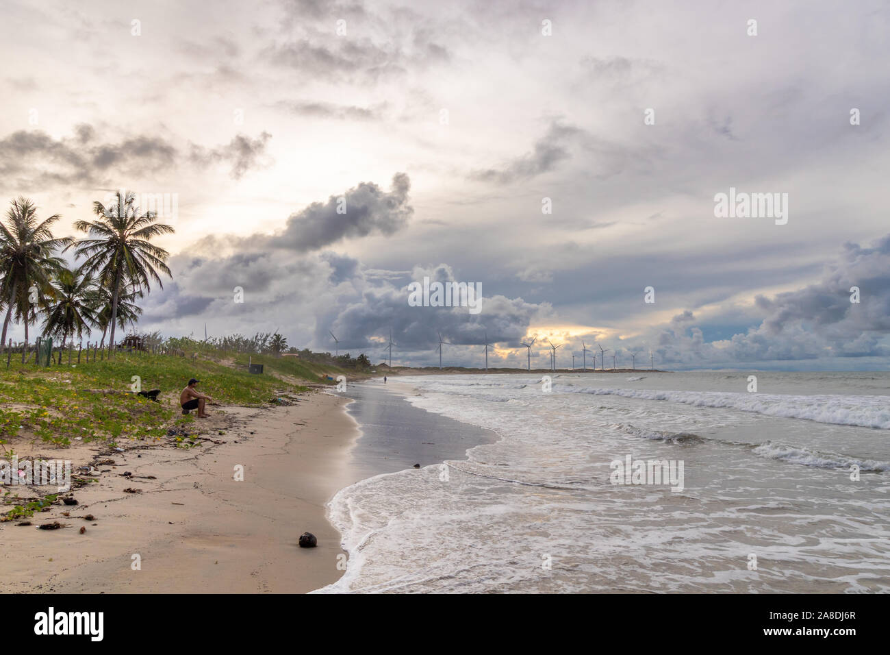 Coucher du soleil à icarai de amontada céara au nord-est braz Banque D'Images