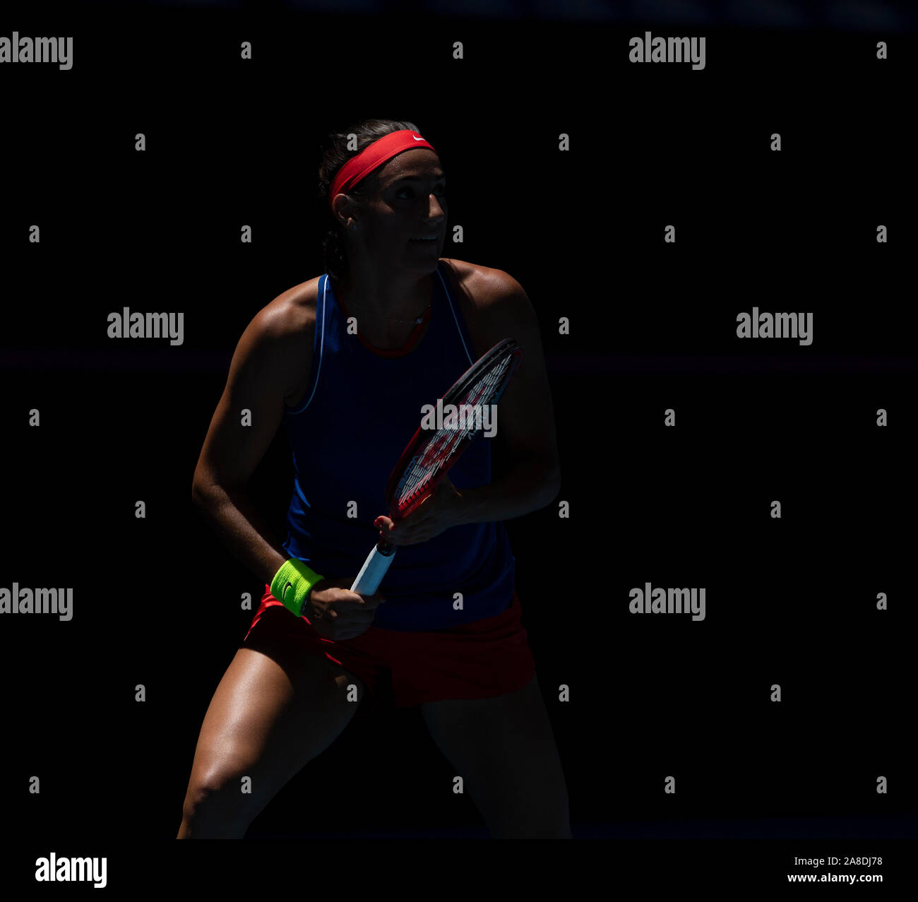 Perth, Australie occidentale. 8 novembre 2019 RAC ; Arena, Perth, Australie occidentale, Australie ; Fed Cup par BNP Paribas Tennis finale, l'Australie et la France, jour de pratique ; Caroline Garcia, de la France au cours de la pratique - usage éditorial : Action Crédit Plus Sport Images/Alamy Live News Banque D'Images