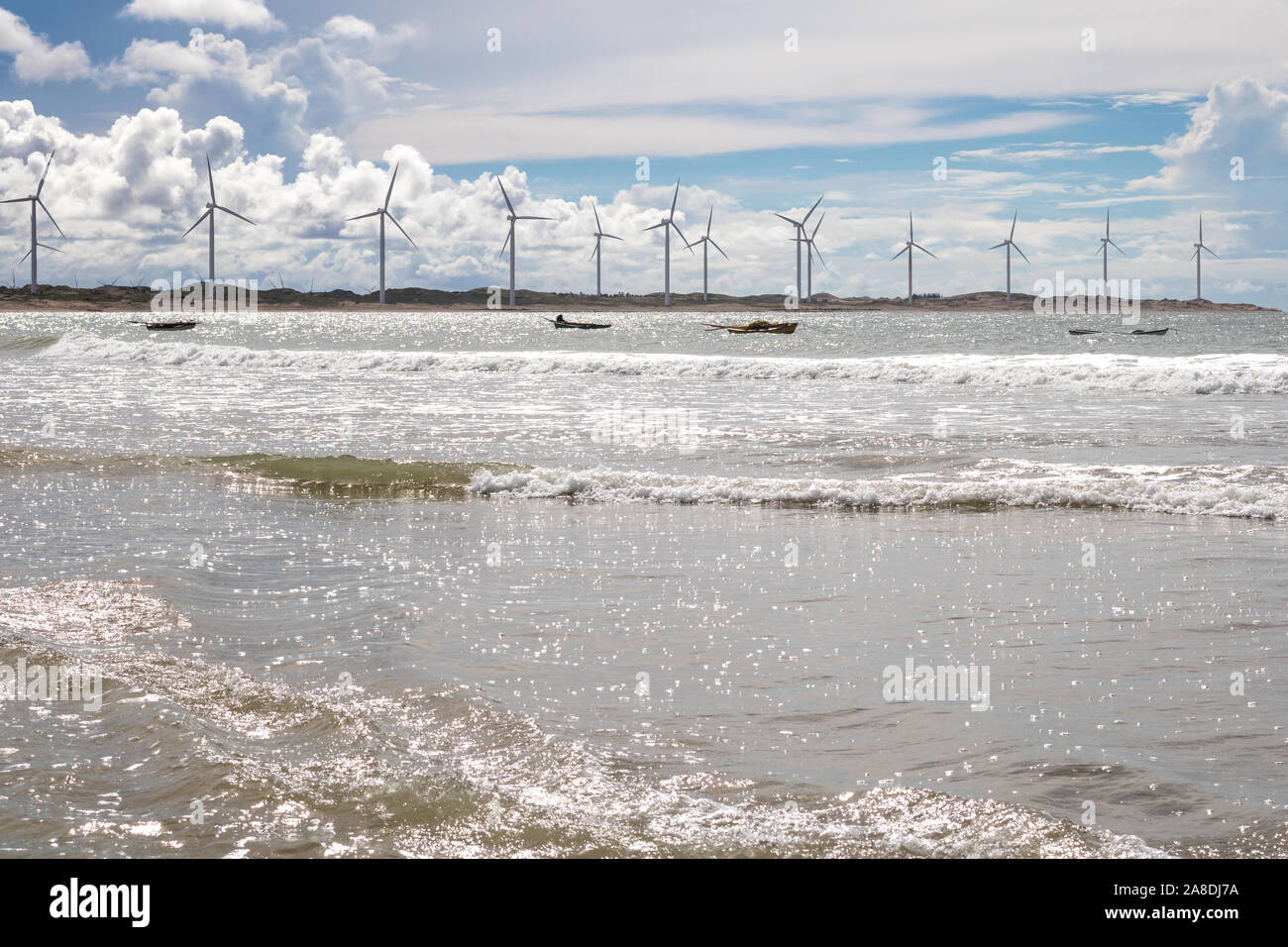 Coucher du soleil à icarai de amontada céara au nord-est braz Banque D'Images
