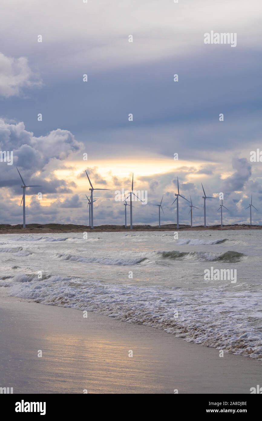 Coucher du soleil à icarai de amontada céara au nord-est braz Banque D'Images