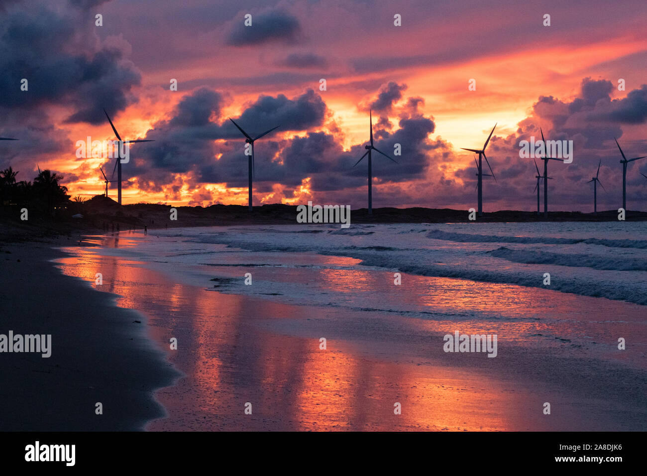 Coucher du soleil à icarai de amontada céara au nord-est braz Banque D'Images