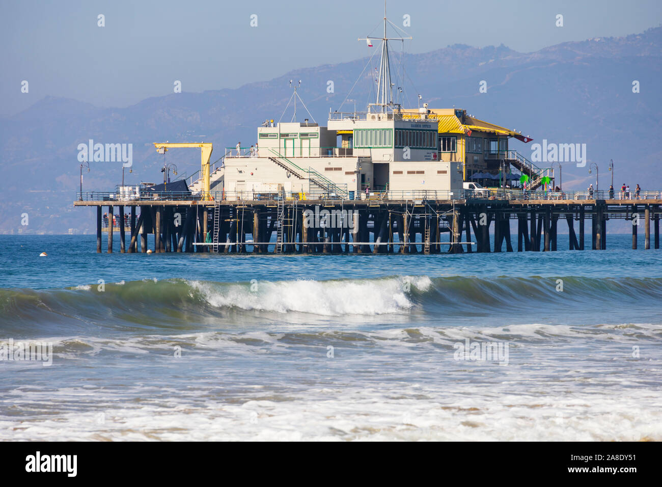 Bureau du port sur le quai, Santa Monica, Los Angeles County, Californie, États-Unis d'Amérique Banque D'Images