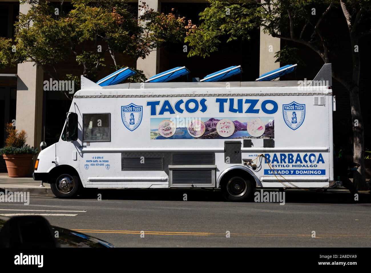 "Tacos taco truck Tuzo". Santa Monica, Los Angeles County, Californie, États-Unis d'Amérique Banque D'Images