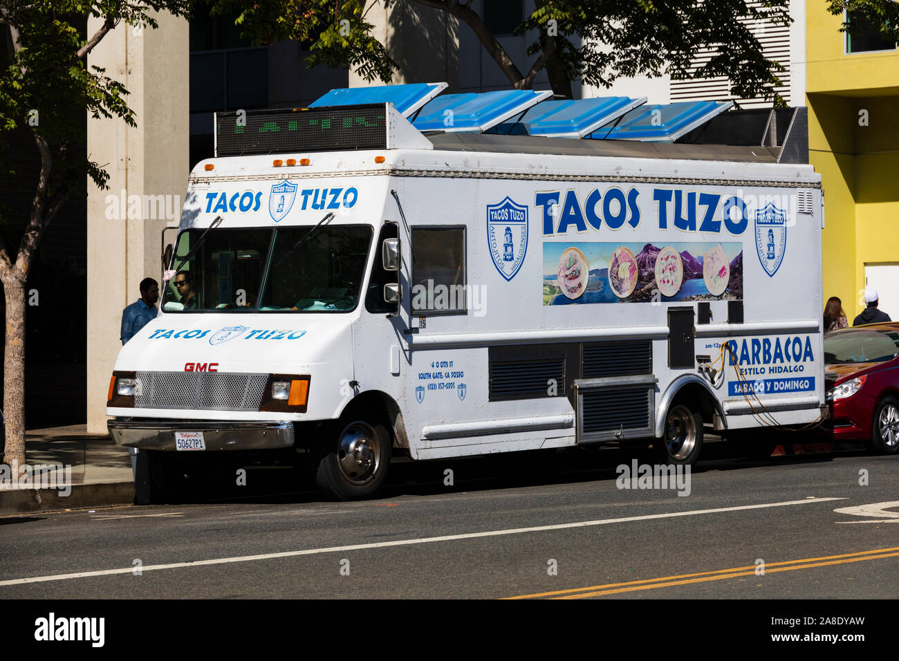"Tacos taco truck Tuzo". Santa Monica, Los Angeles County, Californie, États-Unis d'Amérique Banque D'Images