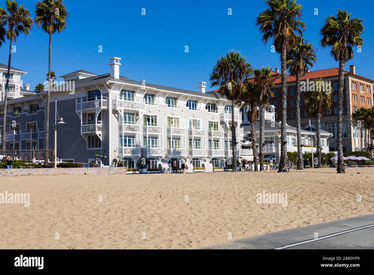 1 Pico Boulevard front de mer appartements, Santa Monica, Los Angeles County, Californie, États-Unis d'Amérique Banque D'Images