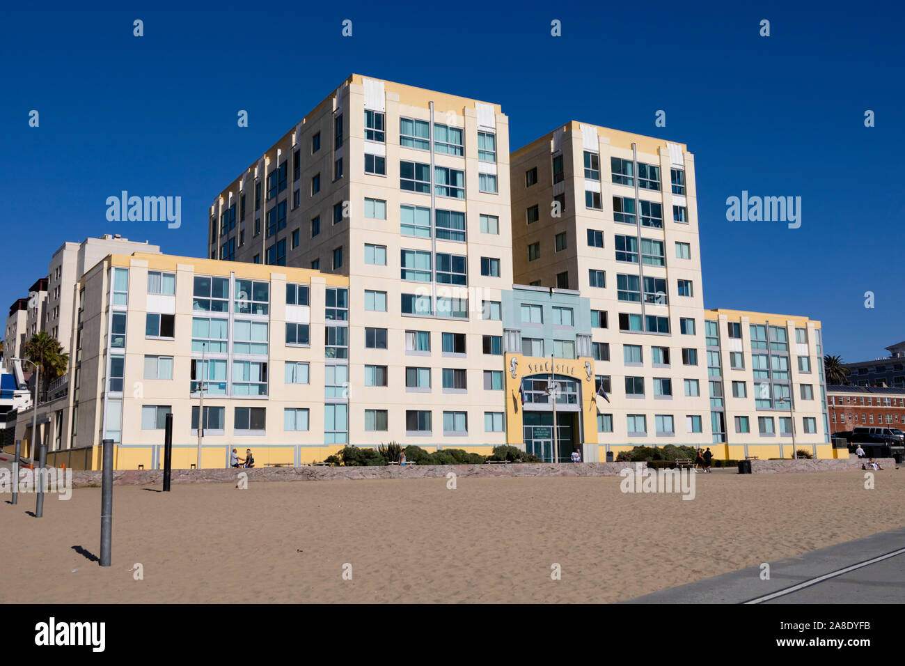 Les appartements du Château de la mer, 1725 Ocean Front Walk, Santa Monica, Los Angeles County, Californie, États-Unis d'Amérique Banque D'Images