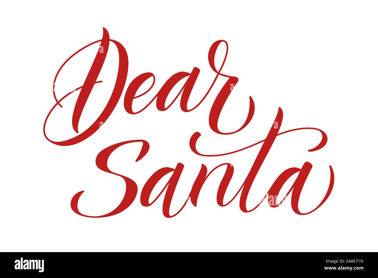 La calligraphie au pinceau Cher Père Noël Illustration de Vecteur