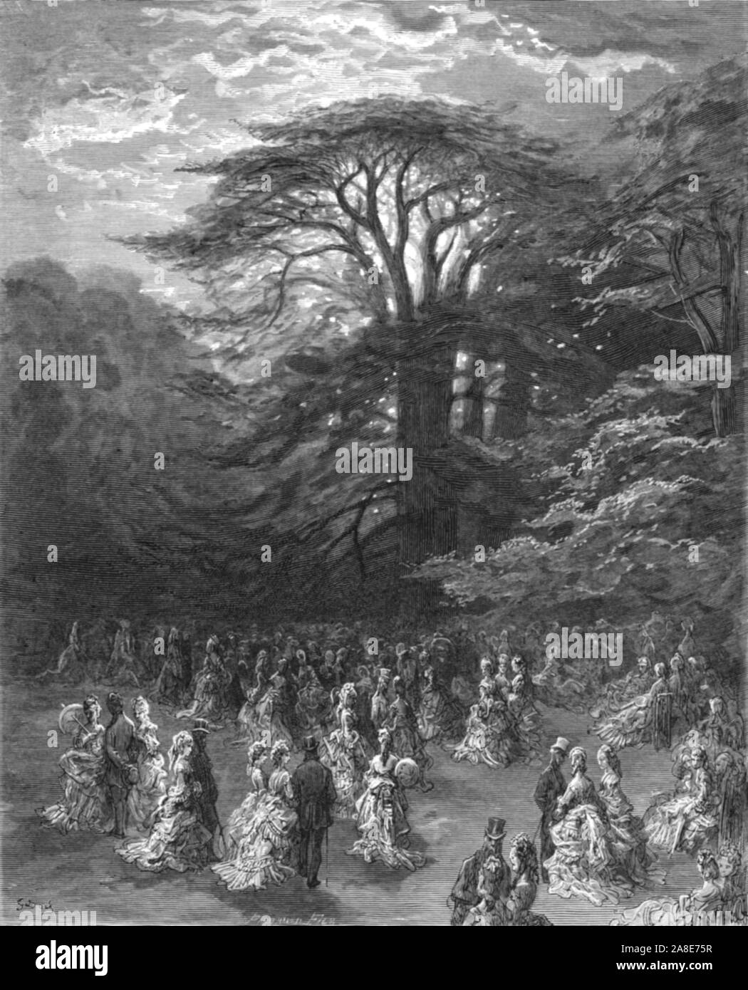 "Une fête de Chiswick, 1872'. Événement social pour les classes supérieures à Chiswick Jardins. Depuis, "Londres. Un pèlerinage" par Gustave Dore et Blanchard Jerrold. [Grant et Co., 72-78, Turnmill Street, E.C., 1872]. Banque D'Images