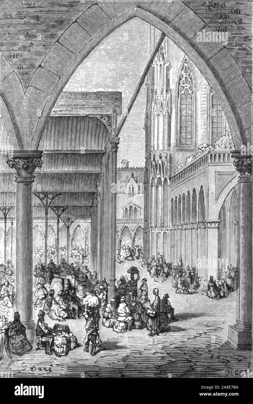 'Colombie-britannique' du marché, 1872. Marché de la Colombie-Britannique à Bethnal Green a été construit par le philanthrope, Angela Burdett-Coutts à St Leonard's, Shoreditch. Depuis, "Londres. Un pèlerinage" par Gustave Dore et Blanchard Jerrold. [Grant et Co., 72-78, Turnmill Street, E.C., 1872]. Banque D'Images