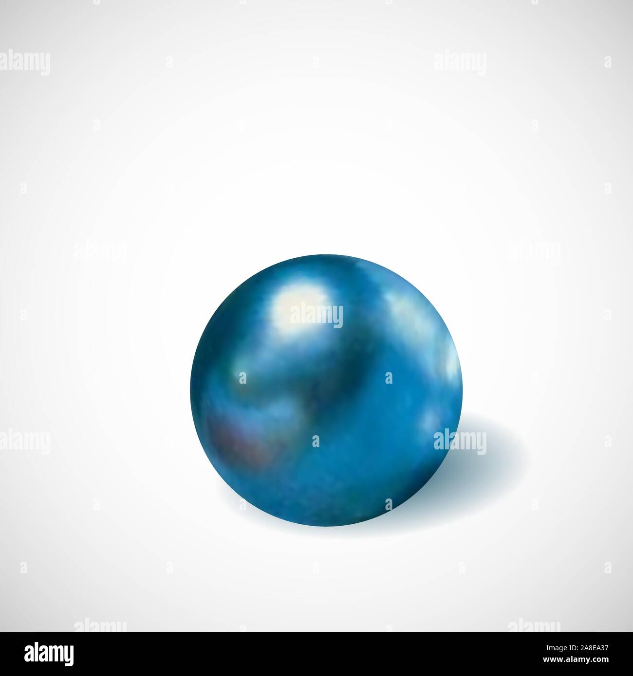 Grande lumière opaque sphère bleue avec ombre sur fond blanc. eps 10 Illustration de Vecteur