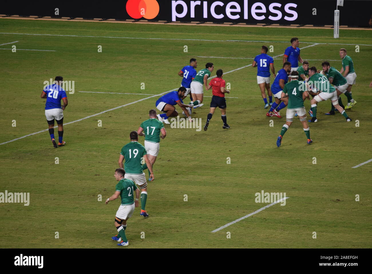 Japon - Coupe du Monde de Rugby 2019. L'Irlande contre les Samoa, phase de groupes match Banque D'Images