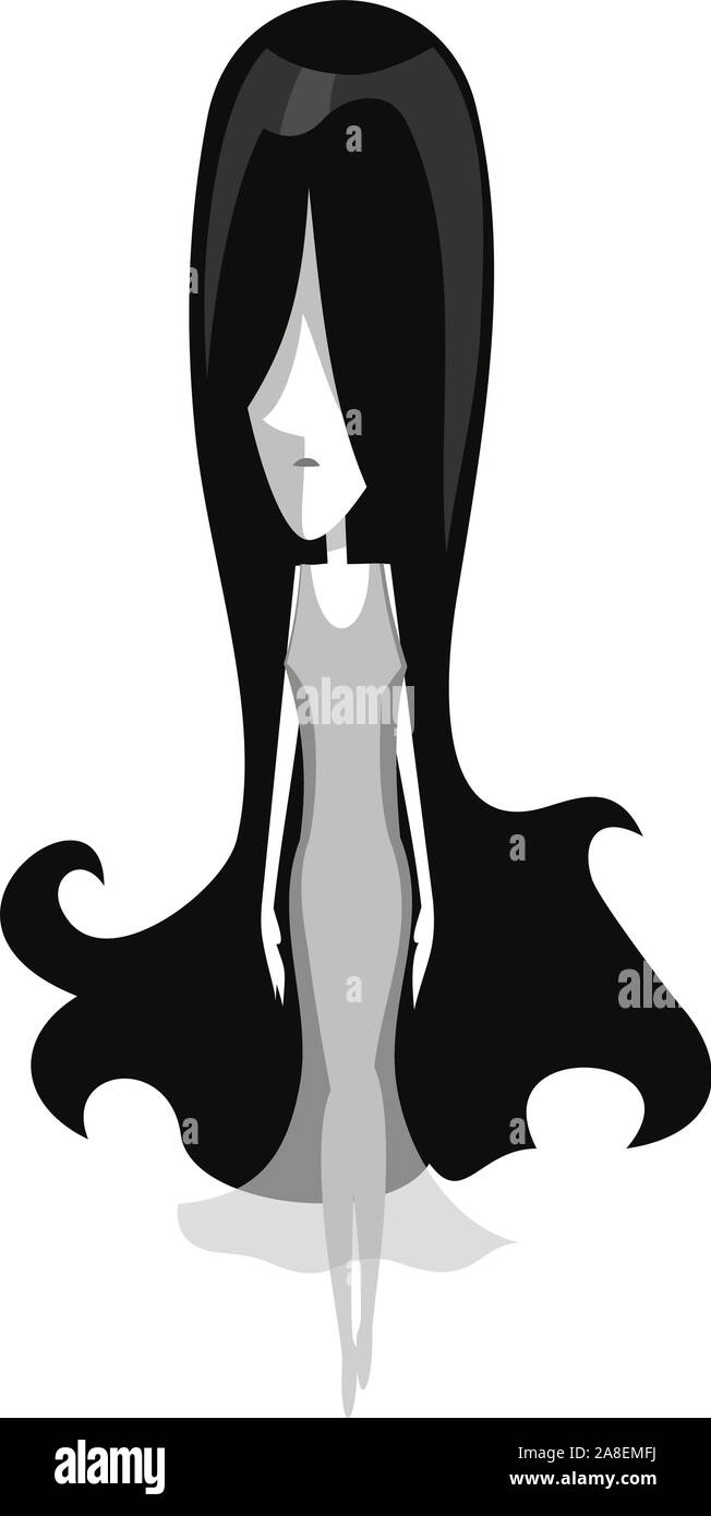 Ghost girl cartoon effrayant Illustration de Vecteur