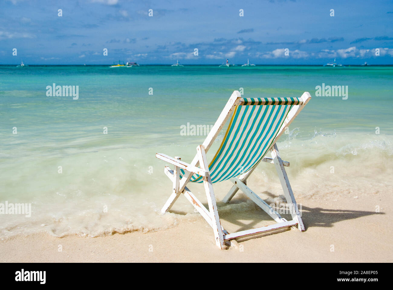 Am Strand Liegestuhl, Boracay, Philippinen, Banque D'Images