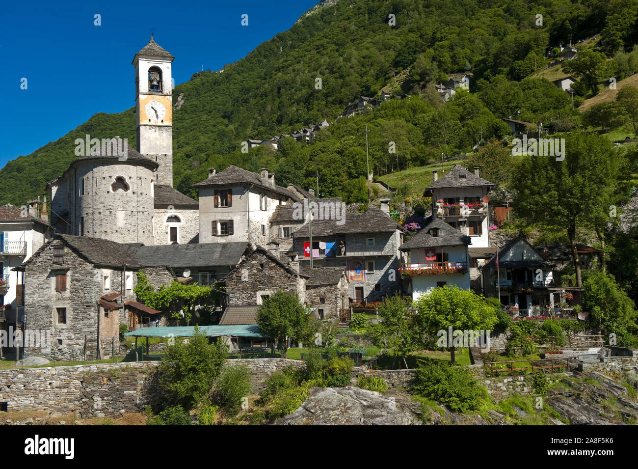 Valle Verzasca, Tessin, Suisse, Banque D'Images