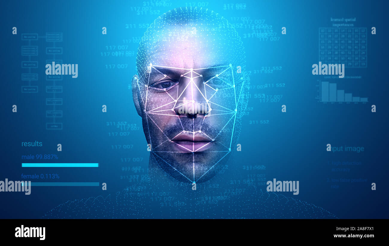 La reconnaissance faciale, illustration Banque D'Images