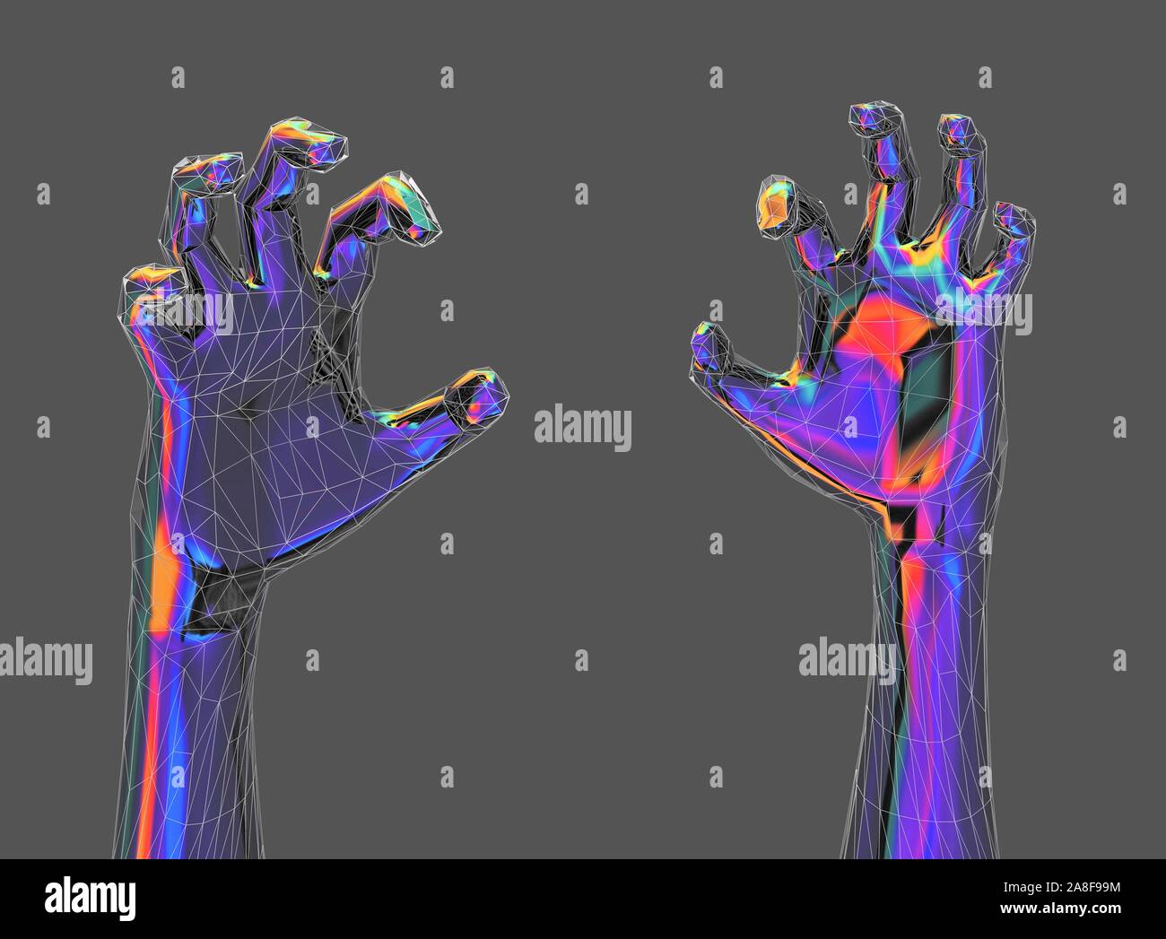 Les mains des crampes, illustration Banque D'Images