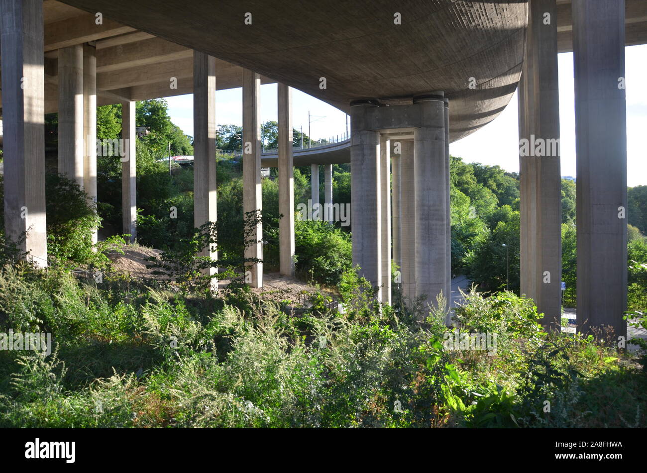 Les ponts d'autoroute, Hammerbybacken, Stockholm Banque D'Images