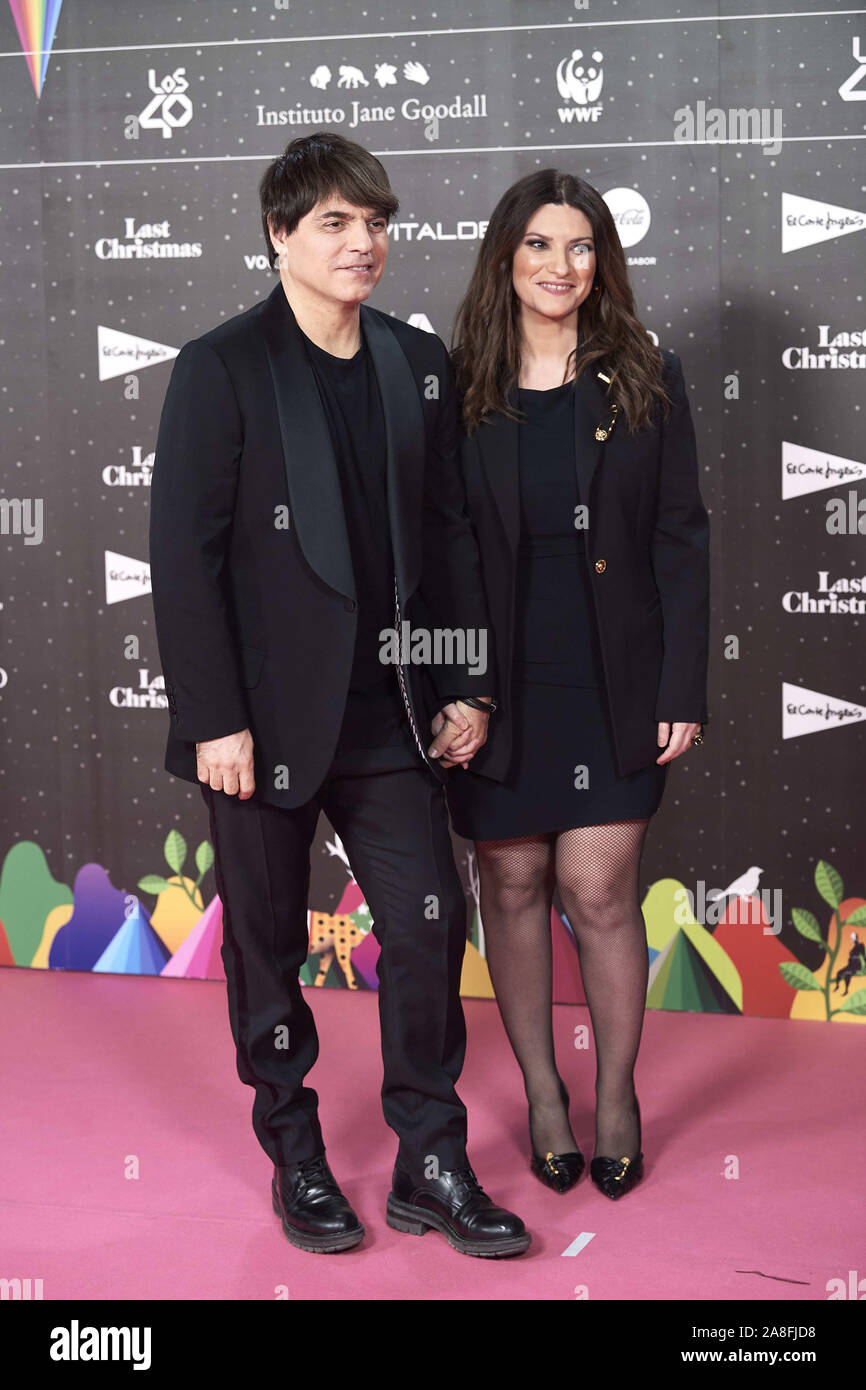 Le 8 novembre 2019, Madrid, Madrid, Espagne : Laura Pausini, Paolo Carta assiste à Los 40 Wizink Music Awards au Centre sur le 8 novembre 2019 à Madrid, Espagne (Image Crédit : © Jack Abuin/Zuma sur le fil) Banque D'Images