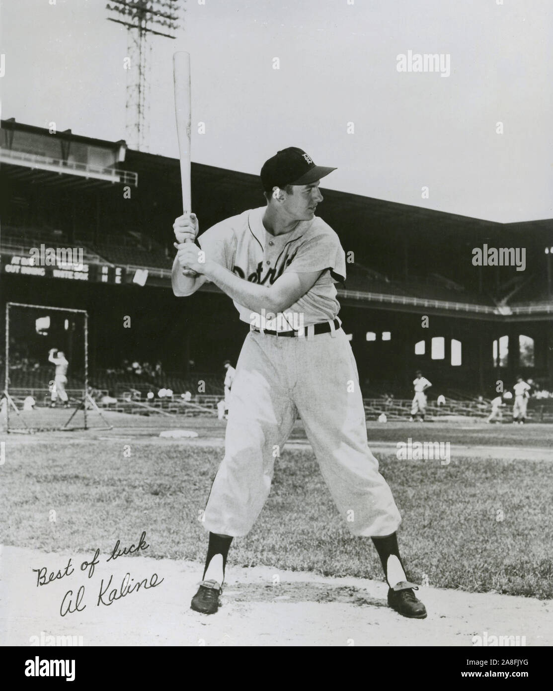 Vintage photo en noir et blanc d'Al Kaline avec les Tigers de Detroit vers 1960. Banque D'Images