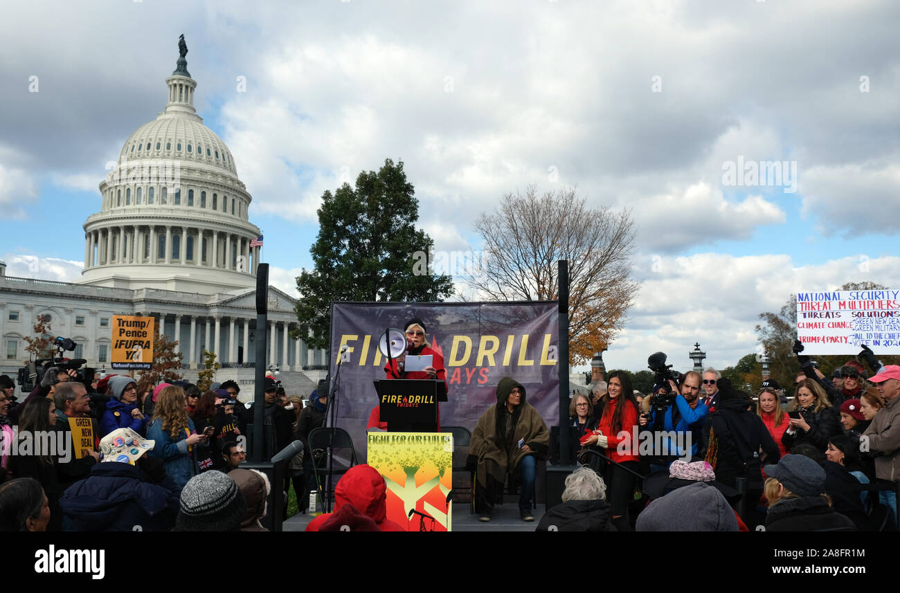 Jane Fonda exercice incendie vendredi à Washington DC Banque D'Images