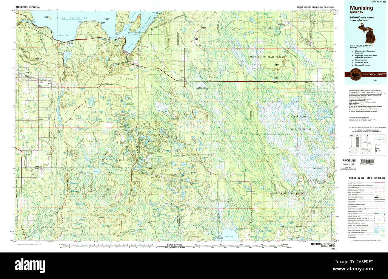 Carte de munising Banque d'images détourées Alamy