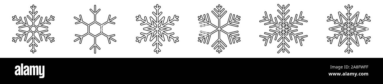 Icône de forme flocon de neige | Aperçu | cristal de glace Symbole Hiver | Noël | Noël | Logo signe Variations Illustration de Vecteur