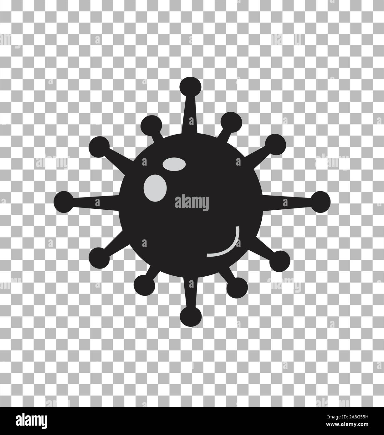 icône de bactérie isolée sur fond transparent. signe de bactérie. style plat. Illustration de Vecteur