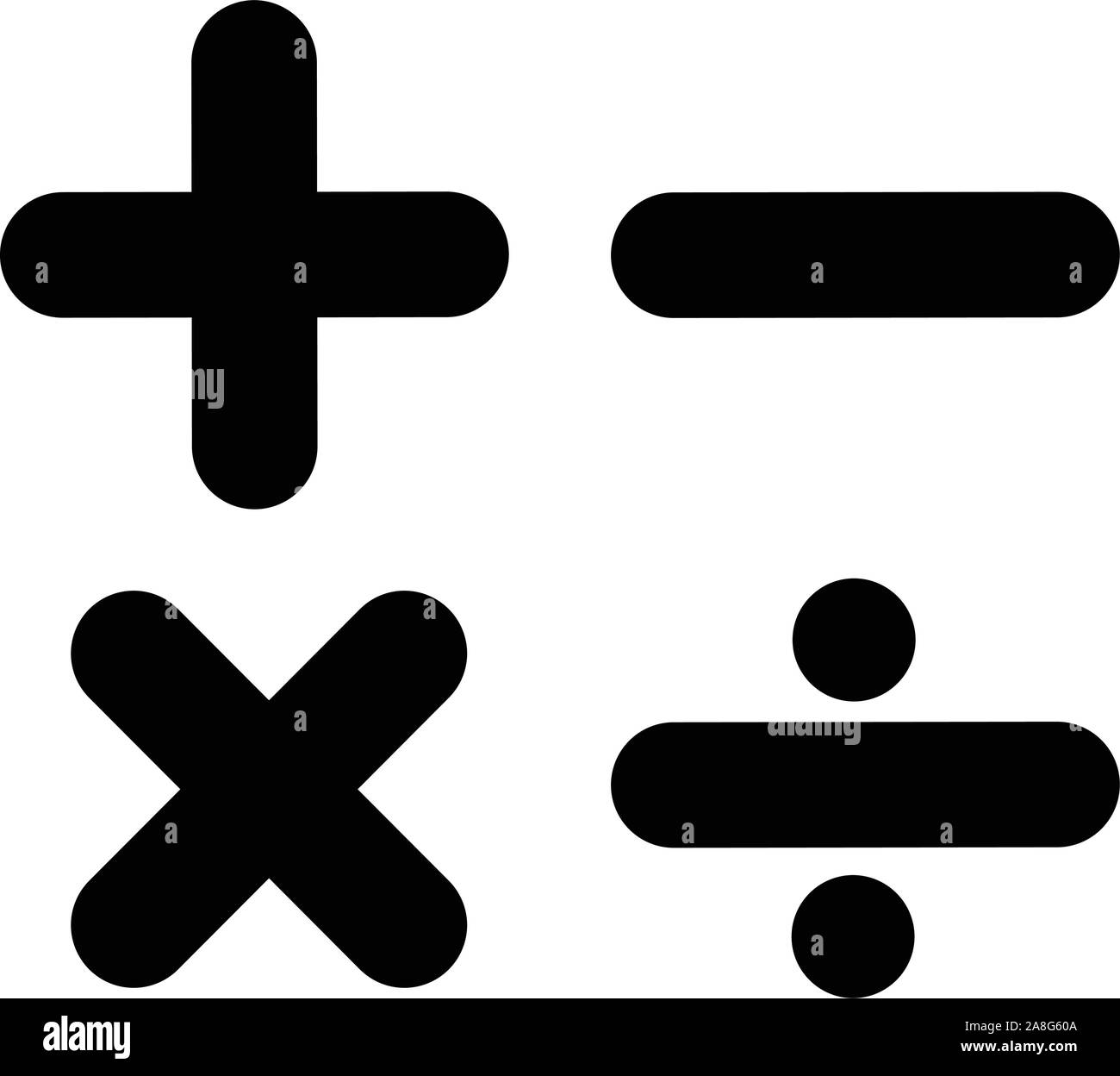 Signe mathématique sur fond blanc. symbole mathématique. Télévision. style icône Calculatrice. Illustration de Vecteur