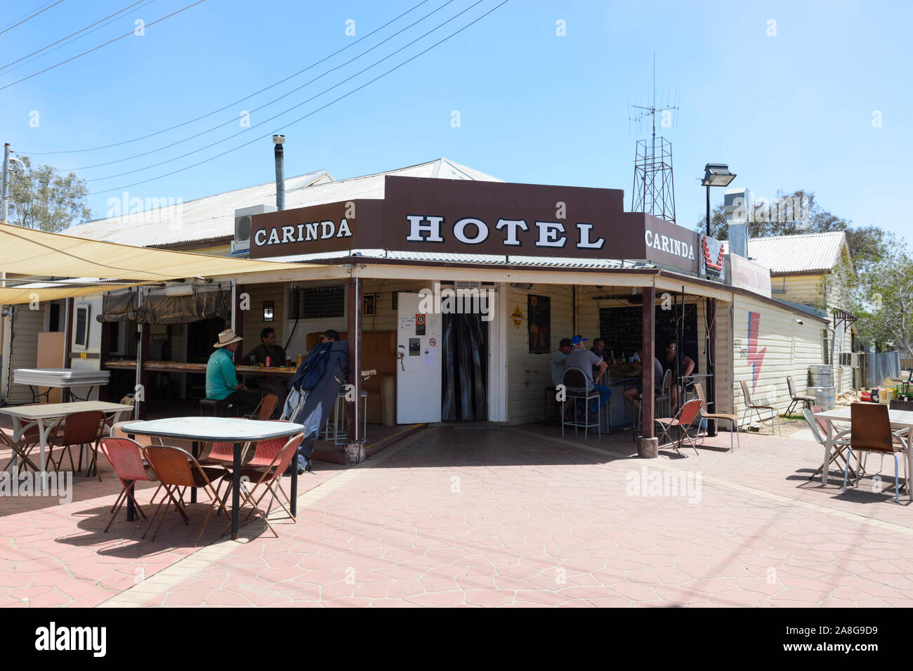 L'hôtel Carinda est la fameuse pub où David Bowie a enregistré des parties de l'Let's Dance film clip, près de Walgett, New South Wales, NSW, Australie Banque D'Images