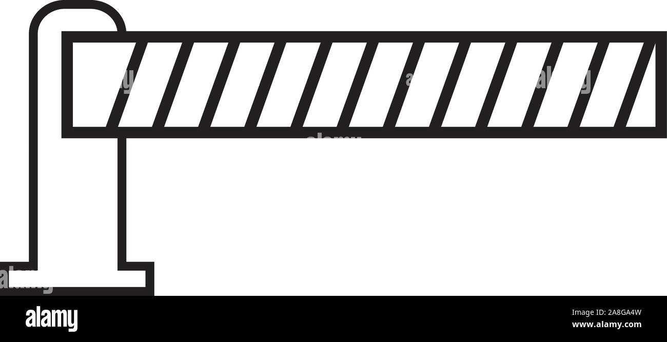 Icône de barrière automatique de voiture sur fond blanc. Style plat. Icône de barrière de stationnement pour votre conception de site Web, logo, app, UI. Symbole de barrière de stationnement. Illustration de Vecteur