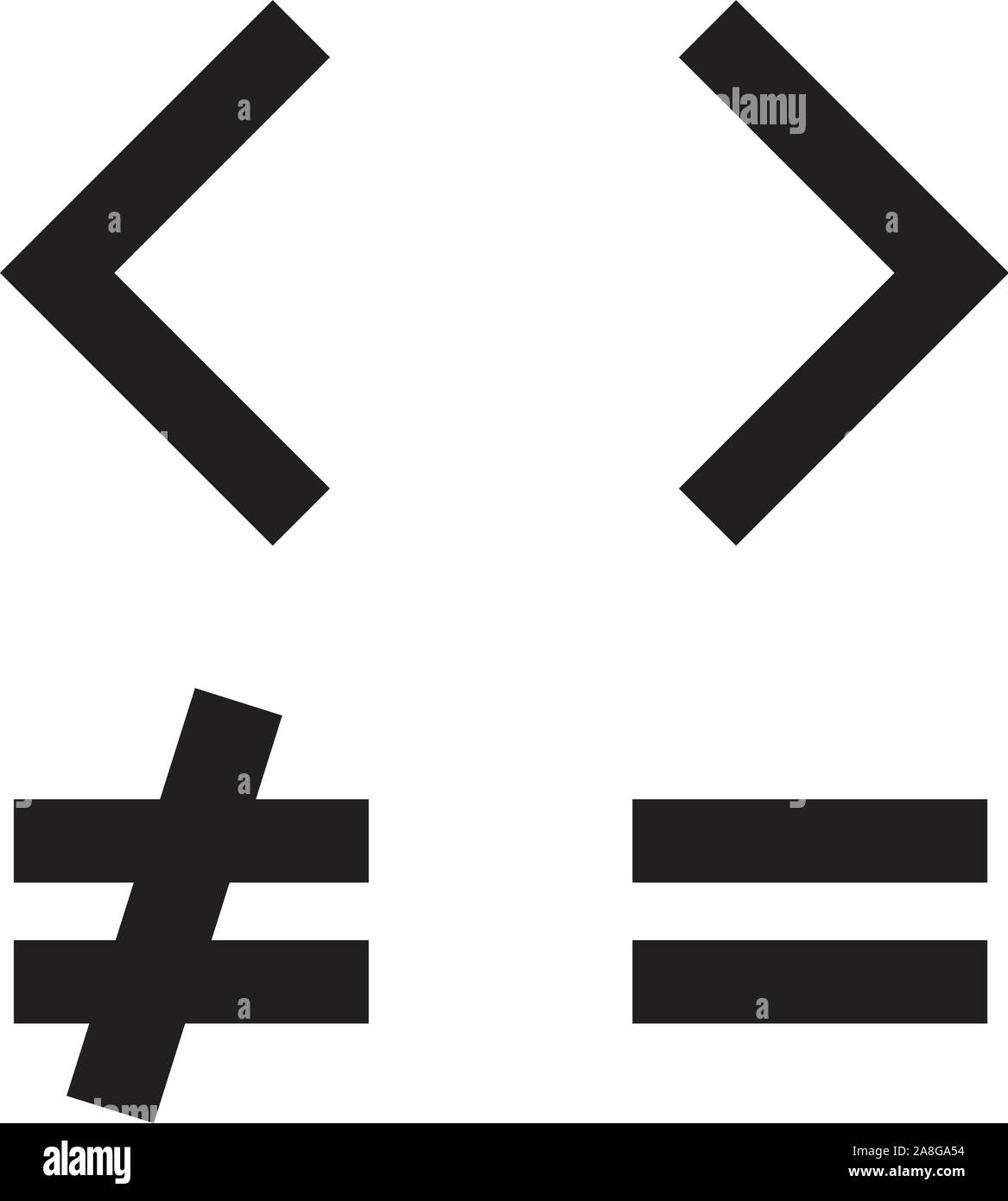 Symboles mathématiques de base l'égalité supérieure à icône sur fond blanc. Télévision. style icône mathématique pour votre web site design, logo, l'app, l'assurance-chômage. Illustration de Vecteur