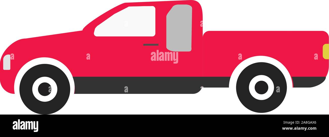 L'icône d'une camionnette sur fond blanc. Télévision. style camionnette rouge signe pour votre web site design, logo, l'app, l'assurance-chômage. Thaïlande symbole du ramasseur Illustration de Vecteur