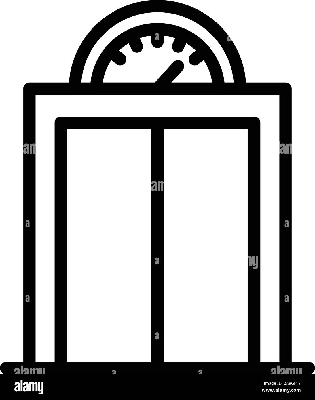 Ascenseur avec pitch analogique, l'icône de style contour Illustration de Vecteur
