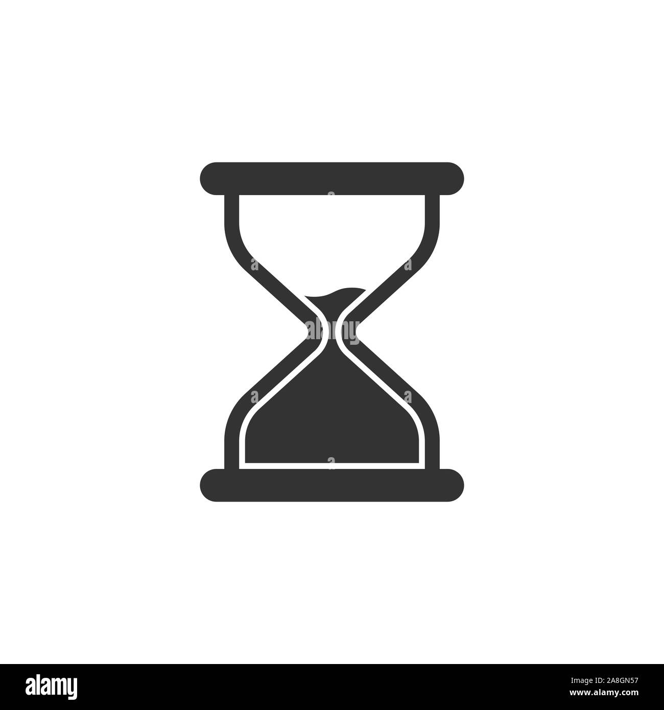 Icône en forme de sablier dans télévision style. Vector illustration sablier blanc sur fond isolé. Réveil concept d'entreprise. Illustration de Vecteur