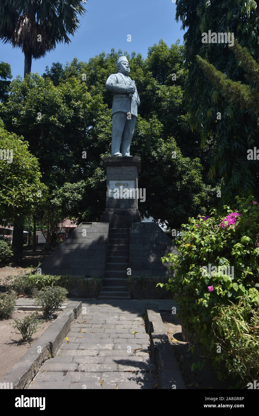 Le monument Statue d'Andi Mannappiang Banteang Karaeng, l'un de l'aîné et fondateur d'Bantaeng, Sud de Sulawesi, Indonésie Banque D'Images