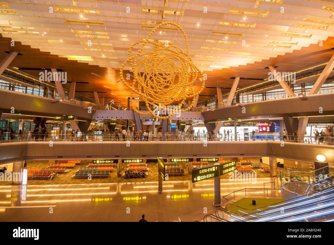 Hall, l'aéroport international Hamad, Doha, Qatar Banque D'Images