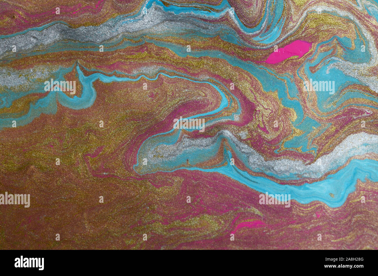 La peinture abstraite en couleur arrière-plan. Le persillage fond peinture liquide. Texture fluide peinture abstraite. Mélange coloré de forte intensité vibrante acrylique co Banque D'Images