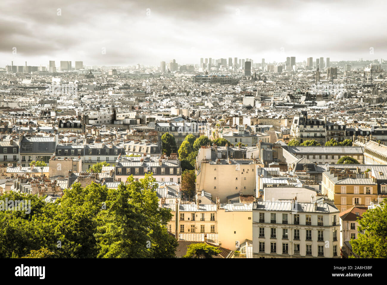 Panorama de Paris de Montmartre Banque D'Images