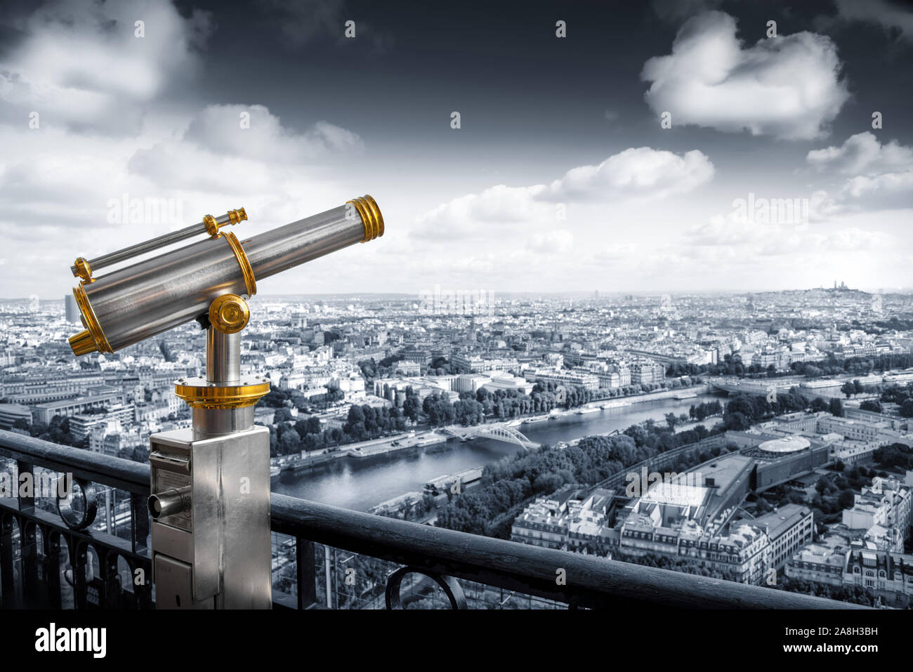 Une vue panoramique de Paris depuis la Tour Eiffel Banque D'Images