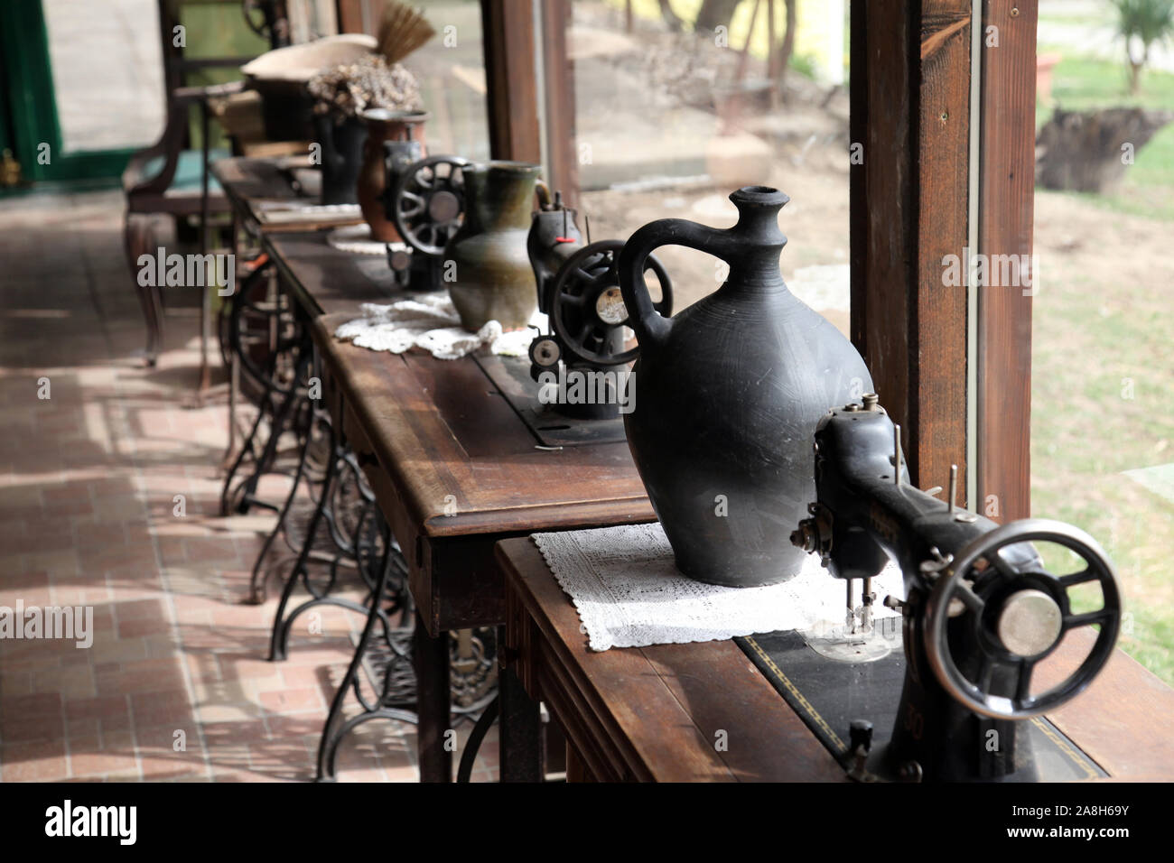 Machines à coudre anciennes Banque D'Images