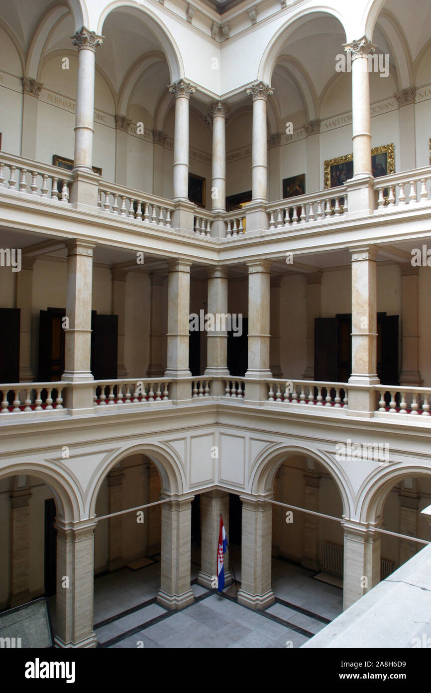 L'Académie croate des sciences et des Arts à Zagreb Banque D'Images