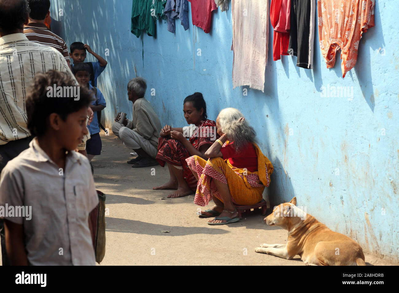 Ghetto et bidonvilles de Calcutta Inde Banque D'Images