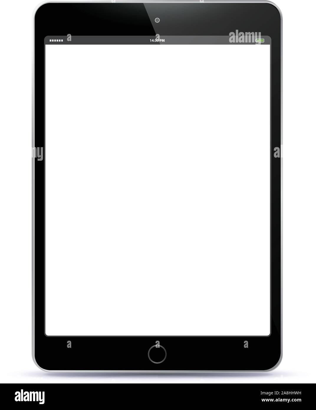 Tablette noir Ordinateur avec écran blanc Vector Illustration Illustration de Vecteur