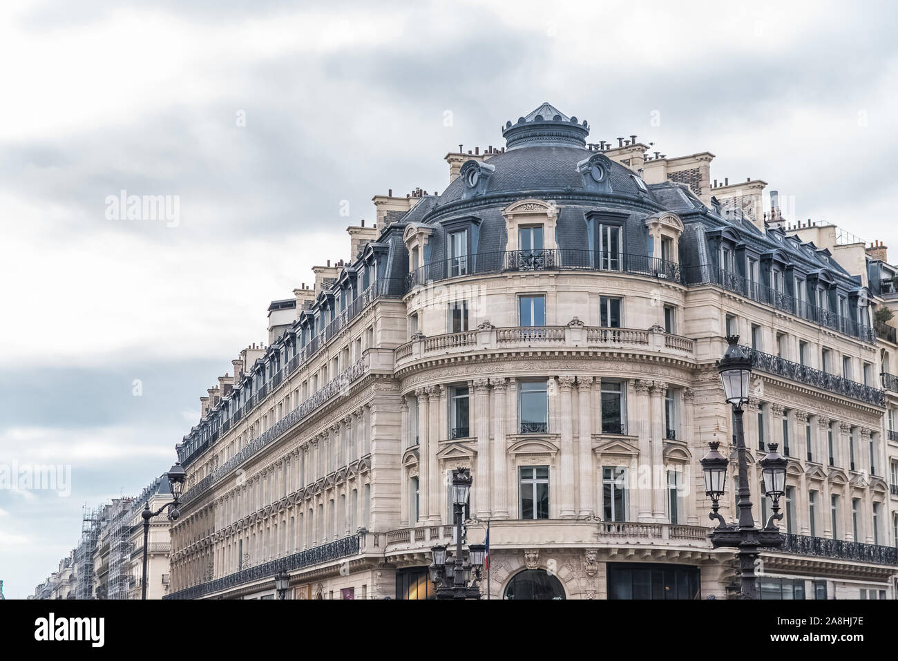 Paris, place Vendôme, magnifiques façades du 1er arrondissement de la capitale française Banque D'Images