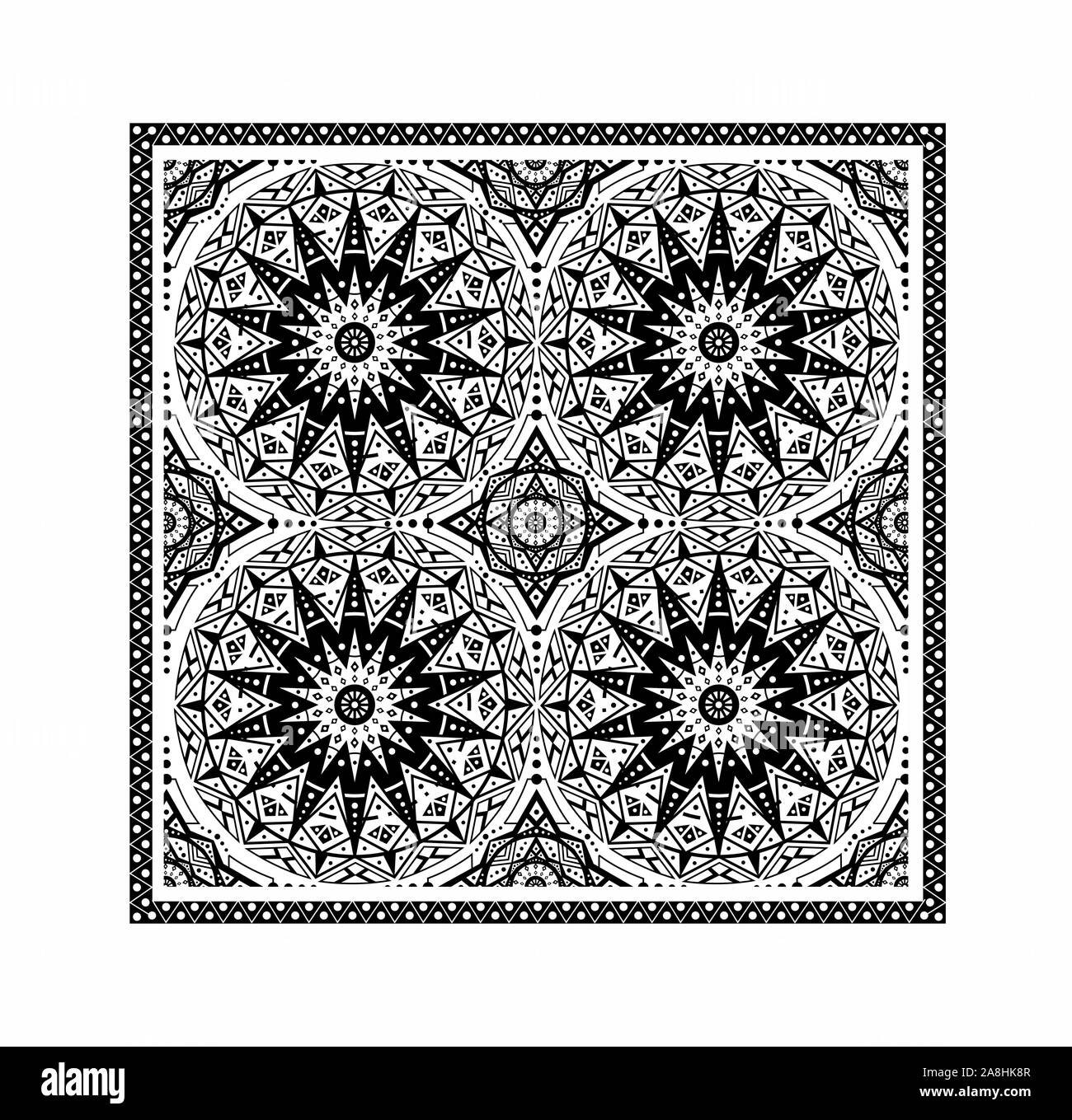 Motif géométrique fond transparent, mandala, ethnique, traditionnelle, folklorique, d'impression d'ornement. - Vector Illustration de Vecteur